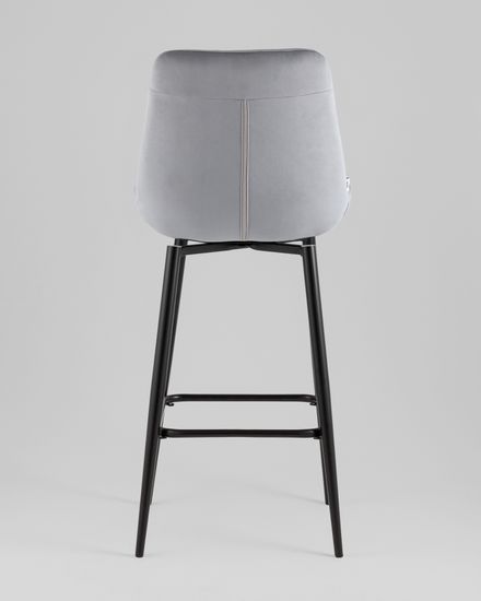 Стул барный Флекс с поворотным механизмом велюр велютто серый