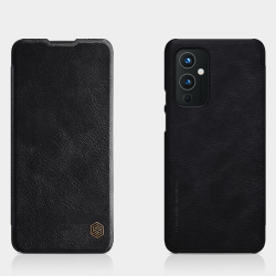 Кожаный чехол книжка от Nillkin для смартфона OnePlus 9 (рынок EU и NA), серия Qin Leather