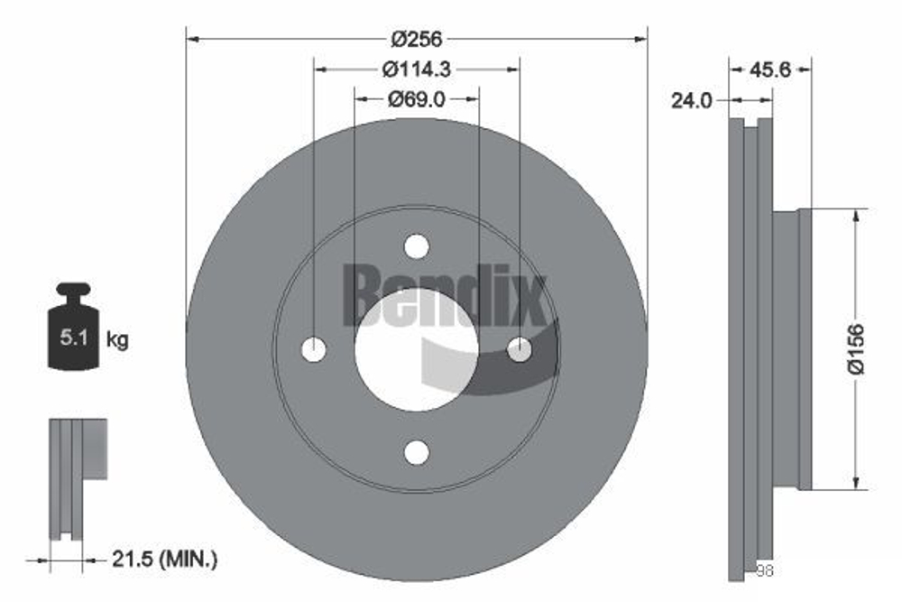 BENDIX Braking - BDS1642-BEN - Brake Disc