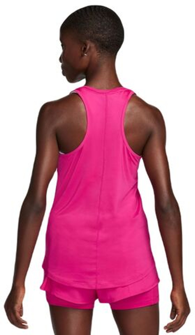 Женский топ теннисный Nike Dri-Fit One Slim Tank - fireberry/white