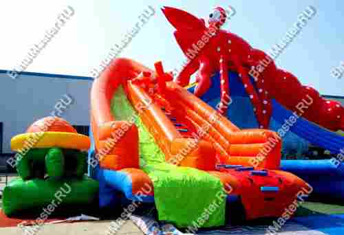 Наземный надувной аквапарк «Аквасфера-2», бассейн с круглым бортом и горкой 27*20*8 м