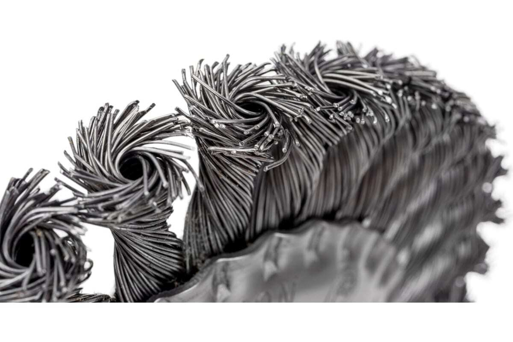 ЩЕТКА ДЛЯ УШМ MATRIX 125*22,2ММ ПЛОСКАЯ КРУЧЕНАЯ ПРОВОЛОКА  74634