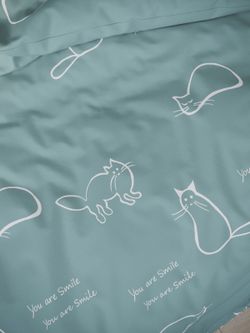 Простынь на резинке "КОТИКИ (мята)" 140х200 см  Сказка сатин