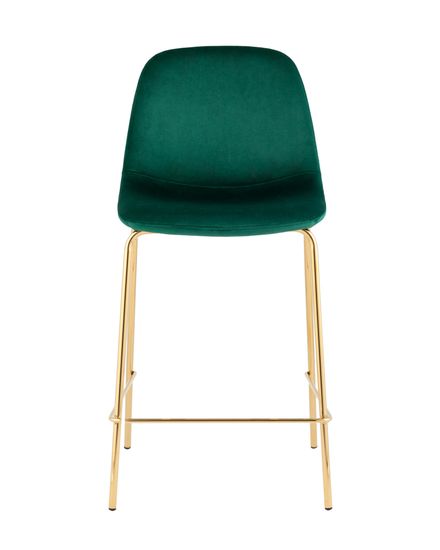 Стул полубарный Валенсия SN, велюр зеленый, золотые ножки 2 шт