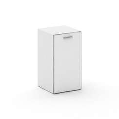 Fresco Шкаф узкий низкий левый FR.SU-302 (L) white Белый Бриллиант UM/Лакобель Белый/Хром 450*460*80