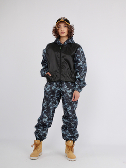 Костюм для активного отдыха Prival Ветровлагозащитный, женский, чёрный + кмф Город