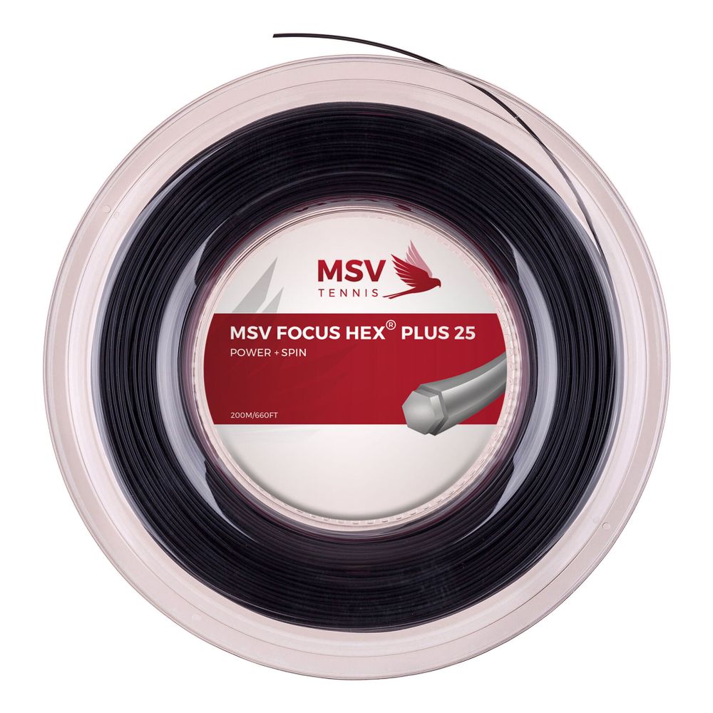 Струны теннисные MSV Focus-HEX Plus 25 String Reel 200m - Black