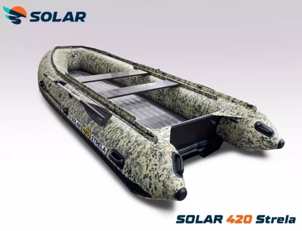 Лодка надувная моторная solar-420 strela jet tunnel