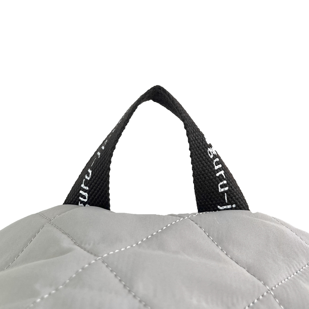 Стеганный рюкзак с кошкой "MATILDASan", серый, 25-8694-1, KUSUGURU