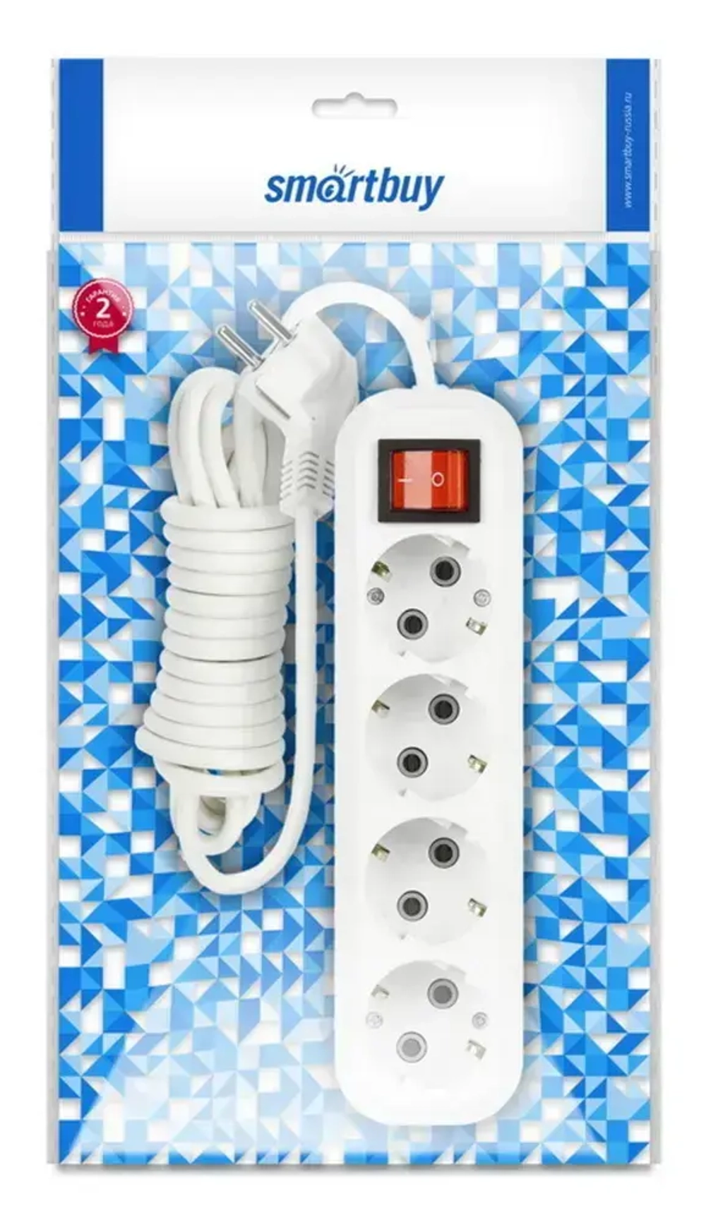 Удлинитель сетевой 4 розетки, 5 метров