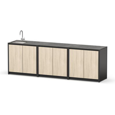 Уличная кухня Lounge C-109S, 2.7 м, дуб сонома/черный мрамор