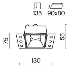 Встраиваемый светильник Пай / Share 1*GU10 10 Вт Technical dl051-01-gu10-sq-wb
