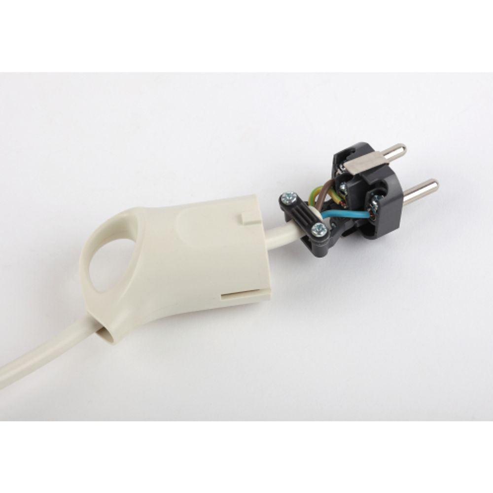 Вилка ЭРА V3 c заземлением 16A с кольцом непрямой ввод белая | Штепсельные вилки и розетки