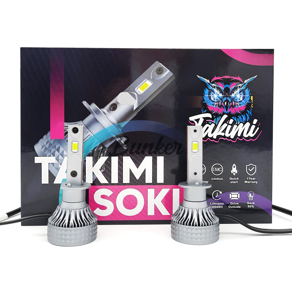Светодиодные автомобильные LED лампы TaKiMi Soki H1 5500K 12/24V