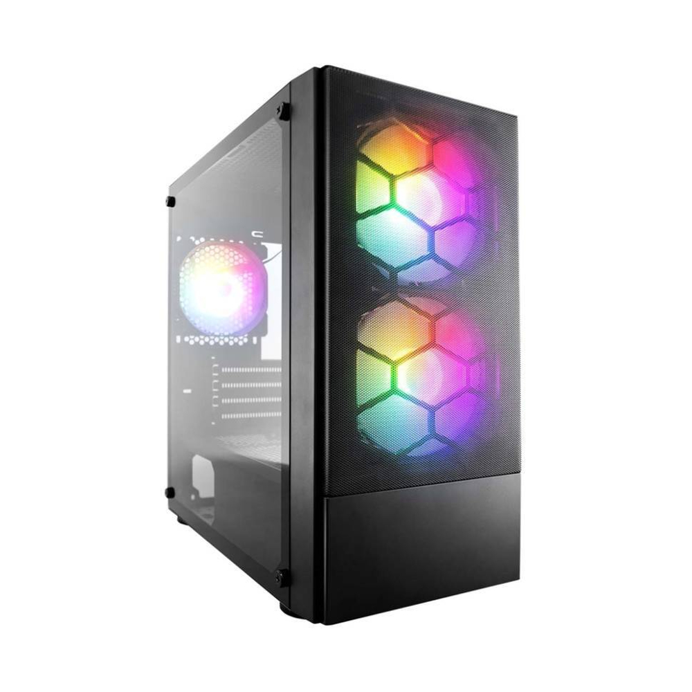 Компьютерный корпус 1STPLAYER FIREBASE X4-M TG LED Black