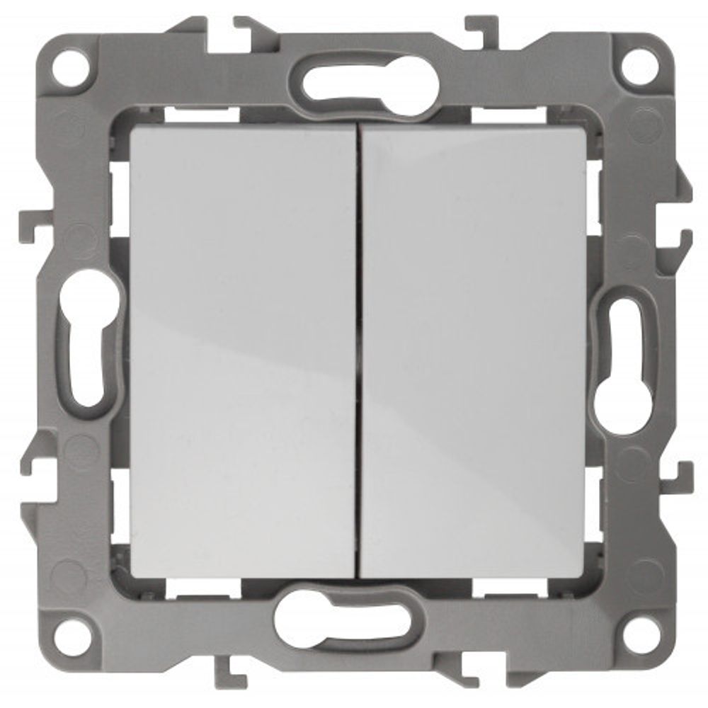 12-1106-01 ЭРА Переключатель двойной, 10АХ-250В, IP20, Эра12, белый