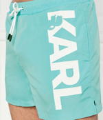 Шорты для плавания karl logo Karl Lagerfeld - голубой(230M2202)