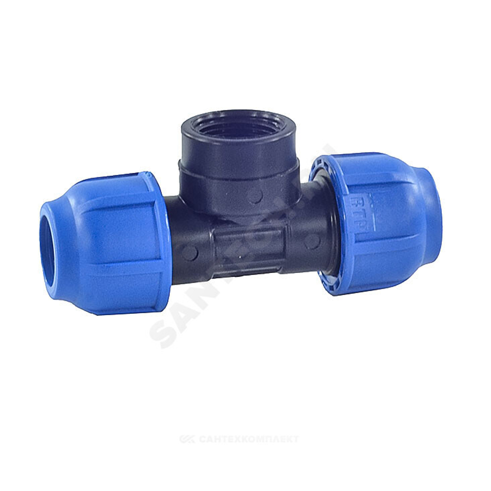 Тройник компрессионный ПЭ Дн 20х1/2"х20 ВР Ру16 RTP (РосТурПласт) 11598