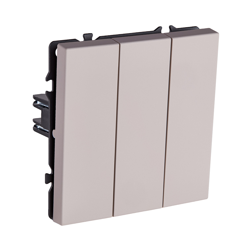 Трехклавишный выключатель 10А/250В Кашемир матовый Kollinger Eclipse EC-710CM