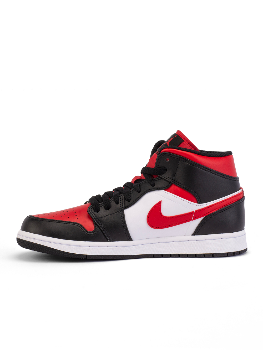 Nike Air Jordan 1 Mid Black, Fire Red & White