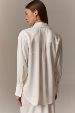 Рубашка атласная белая