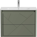 Тумба с раковиной и столешницей Allen Brau Paris 80 1.360001.CGM олива матовая