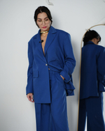 Брюки "Попа сердечком" в синем