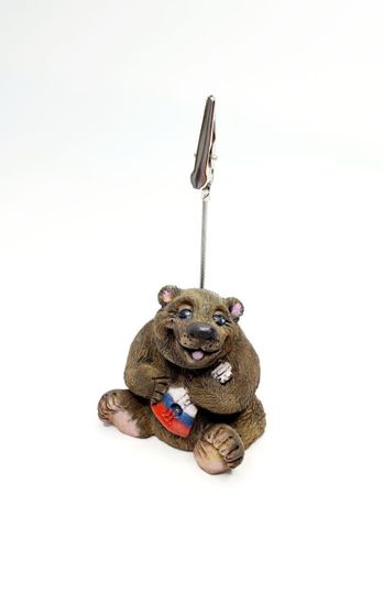 Фигурка "Русский медведь с балалайкой", темно-коричневый