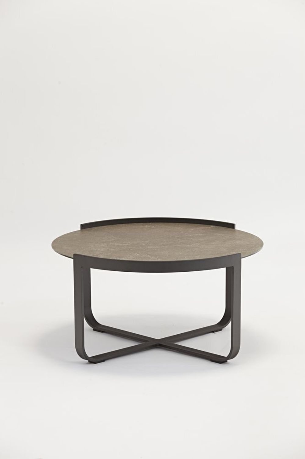 Boden, стол кофейный антрацит/коричневый, алюминий/закаленное стекло с керамической печатью