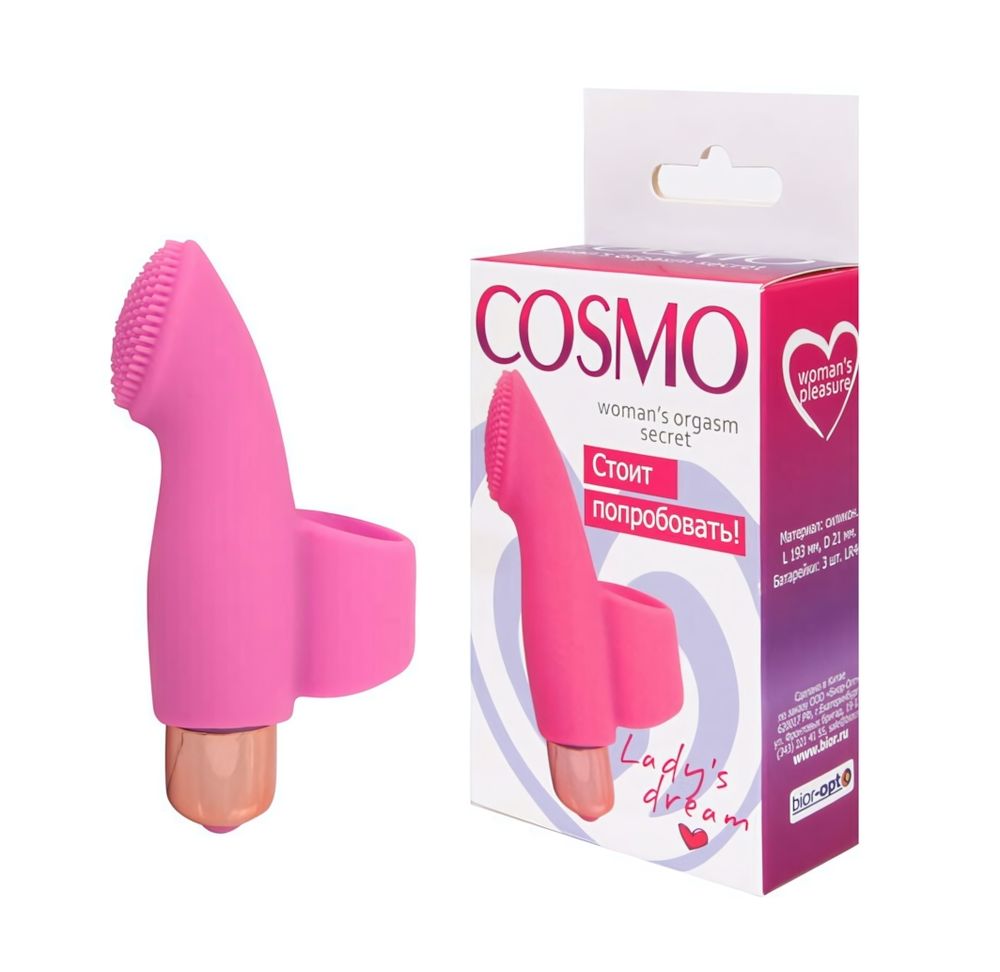 Мини вибромассажер на палец Cosmo Lady&#39;s Dream, (9 см) (Цвет: розовый)