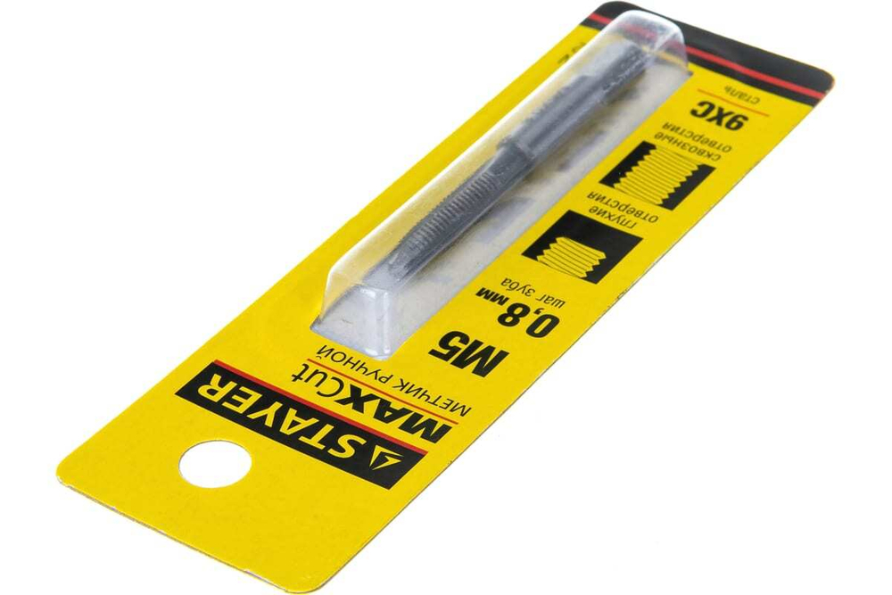 Метчик Stayer MASTER одинарный для сквозных и глухих отверстий сталь 9ХС М5х0.8 28021-05-0.8
