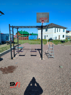 Монтаж уличной шведской стенки Sv Sport Рукоход (5 вертикальных столбов)