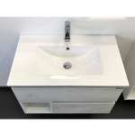 COMFORTY. Тумба-умывальник "Турин-75М" дуб белый с раковиной COMFORTY 75E