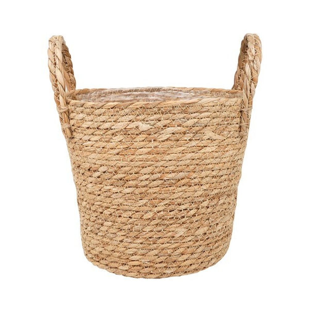 Кашпо плетеное &quot;Сафари&quot; с ручками, 7,5л внешний размер Д265 Ш265 В230, натуральный