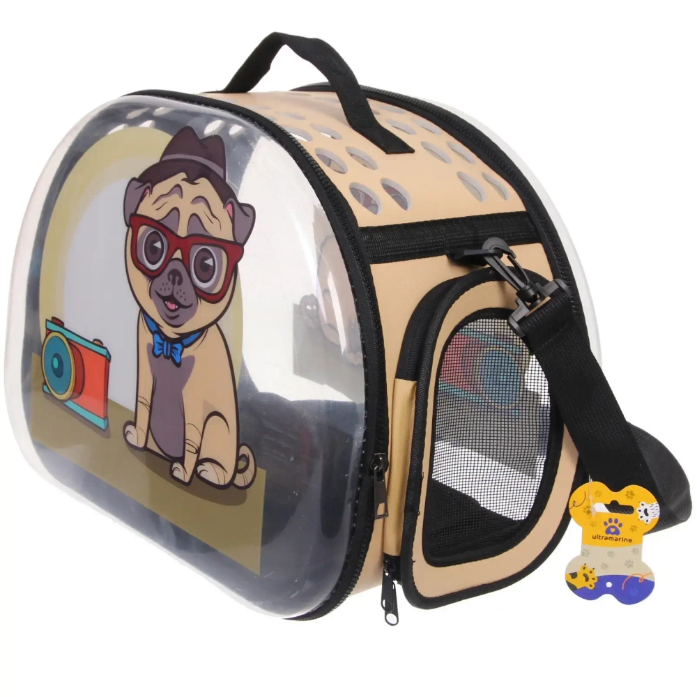 Сумка - переноска для животных «Малыш Айки», цвет как на фото, 42*28*32/до13кг (пакет и лейбл)