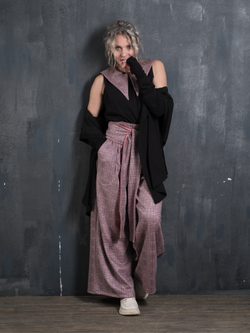 Палаццо  + кушак/ клетка персик