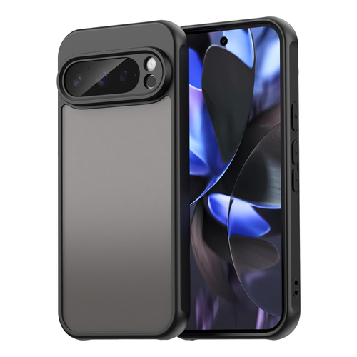 Чехол с черными боковыми рамками для Google Pixel 9 Pro, задняя крышка прозрачная тонированная