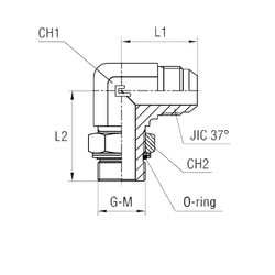Штуцер FRG90 JIC 1/2" BSP3/8"