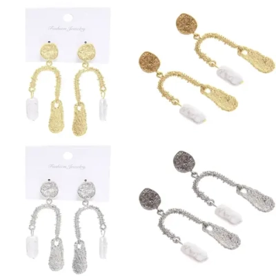 Серьги из гиппоалергенного сплава «АЛЕГРО», цвет серебро и золото, 6,5см