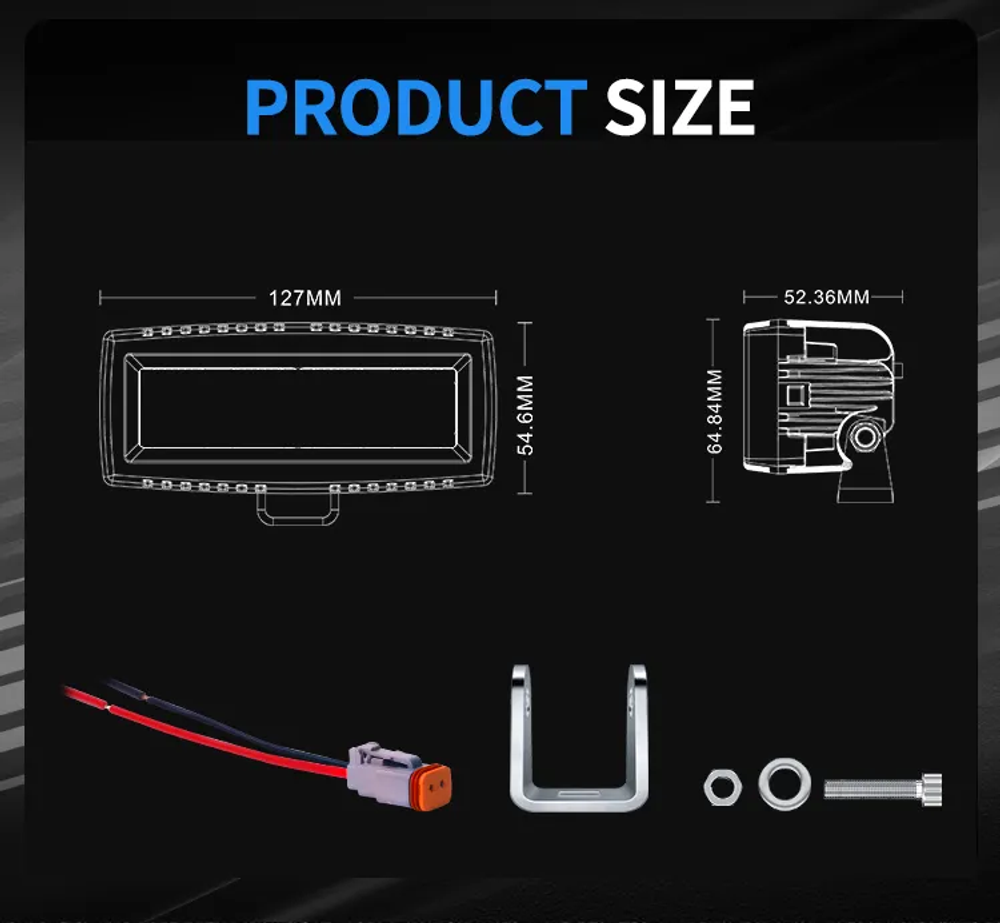 Светодиодная фара Aurora рабочий белый свет