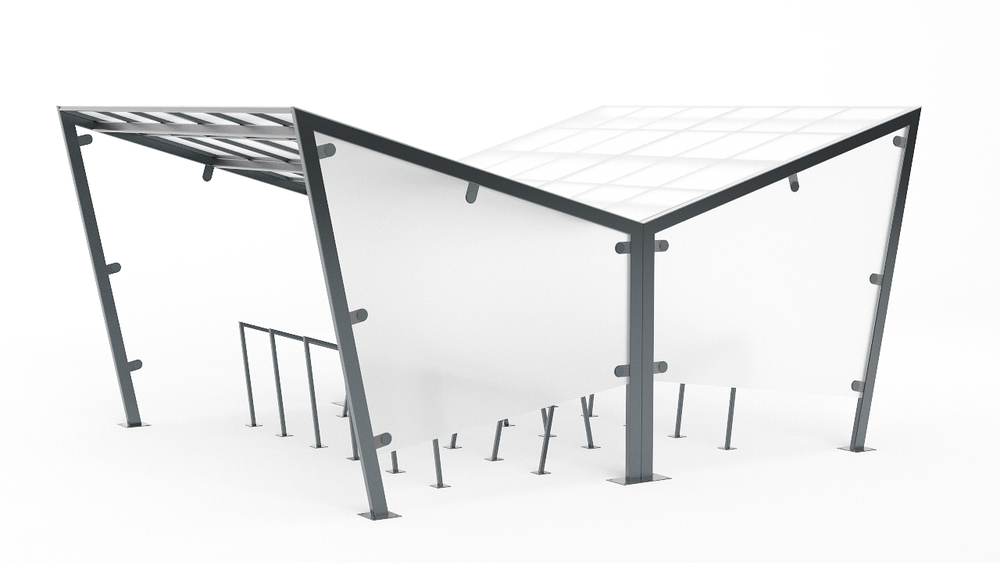Двойной навес над велопарковками SK00299