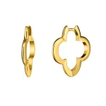 Серьги Четырёхлистник позолота