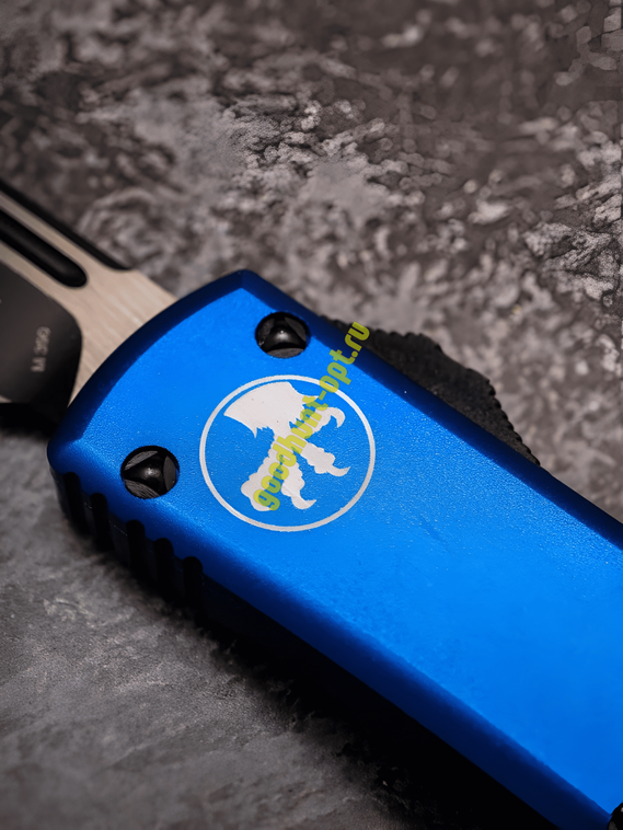 Тактический нож фронтально выкидной автоматический Microtech Синий