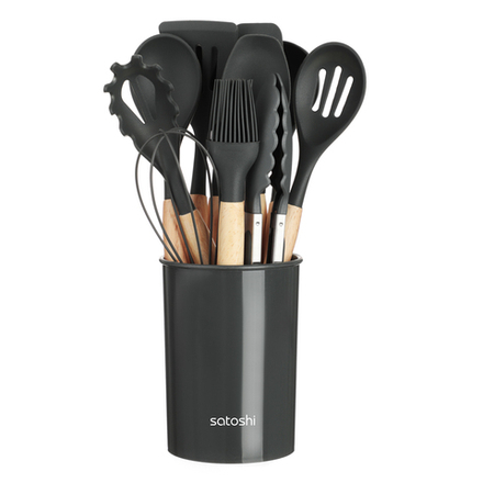SATOSHI Аллон Набор кухонных принадлежностей 12пр., серый, силикон