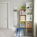 Комбинация для хранения - EKET IKEA/ ЭКЕТ ИКЕА,  105х70 см,   белый/бледно-коричневый/желтый