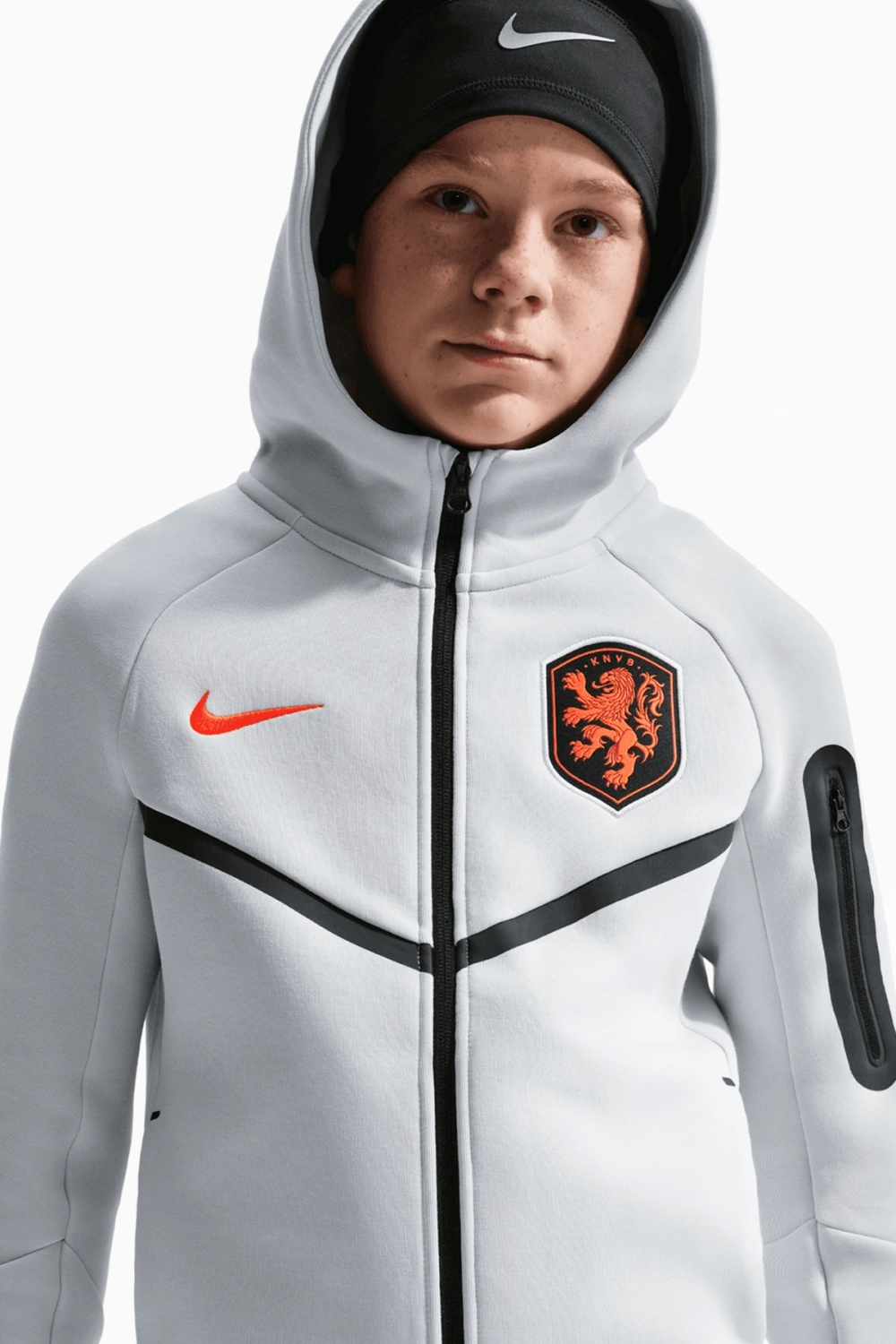 Кофта Nike Netherlands 2026 Tech Fleece Windrunner Junior - серый