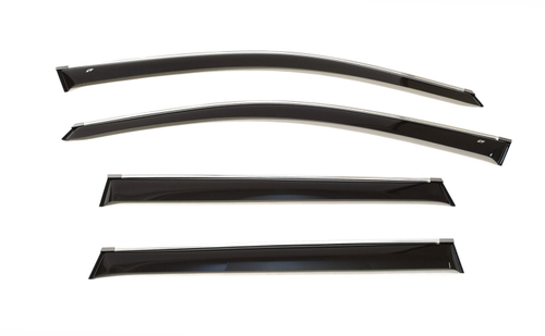 Дефлекторы боковых окон Cobra Tuning на Porsche Cayenne (958) 2010 хромированный молдинг арт.P30210CR