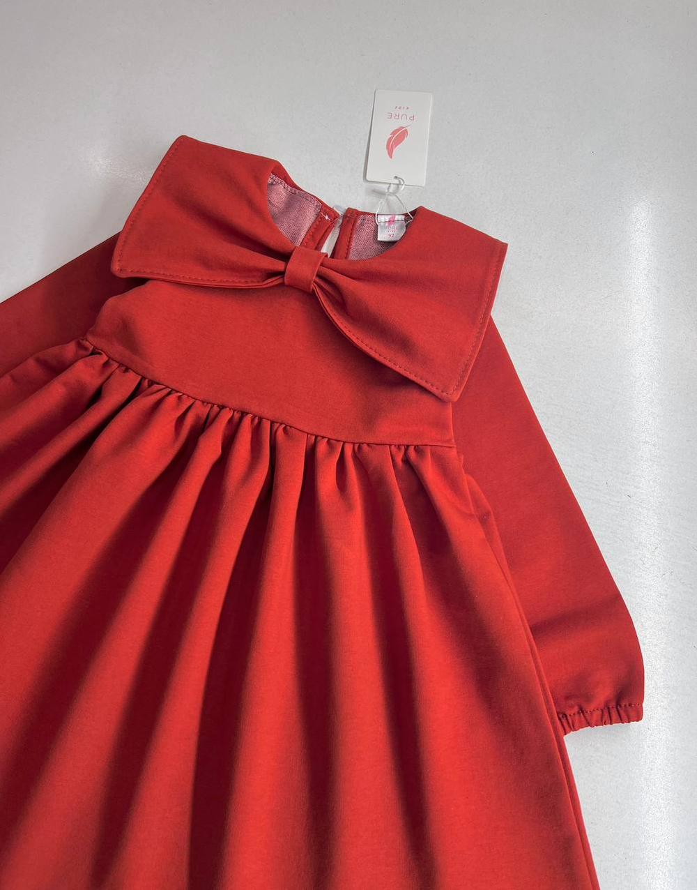 Красный бантик - платье для девочек 2 600 тг./шт. (оптом - цена за 5 размеров)