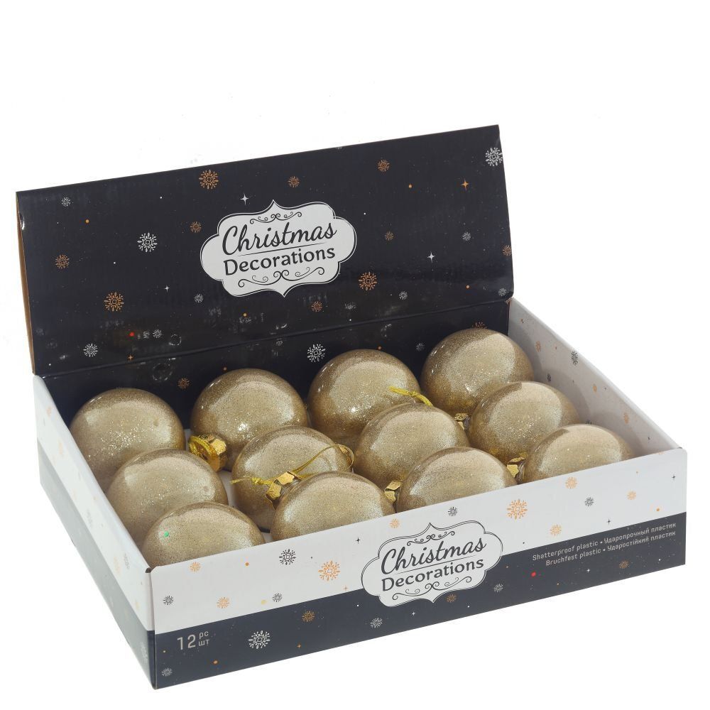 GAEM Набор из 12шт Украшение новогоднее "Шар", D 8 см, L35 W26 H8,5 см