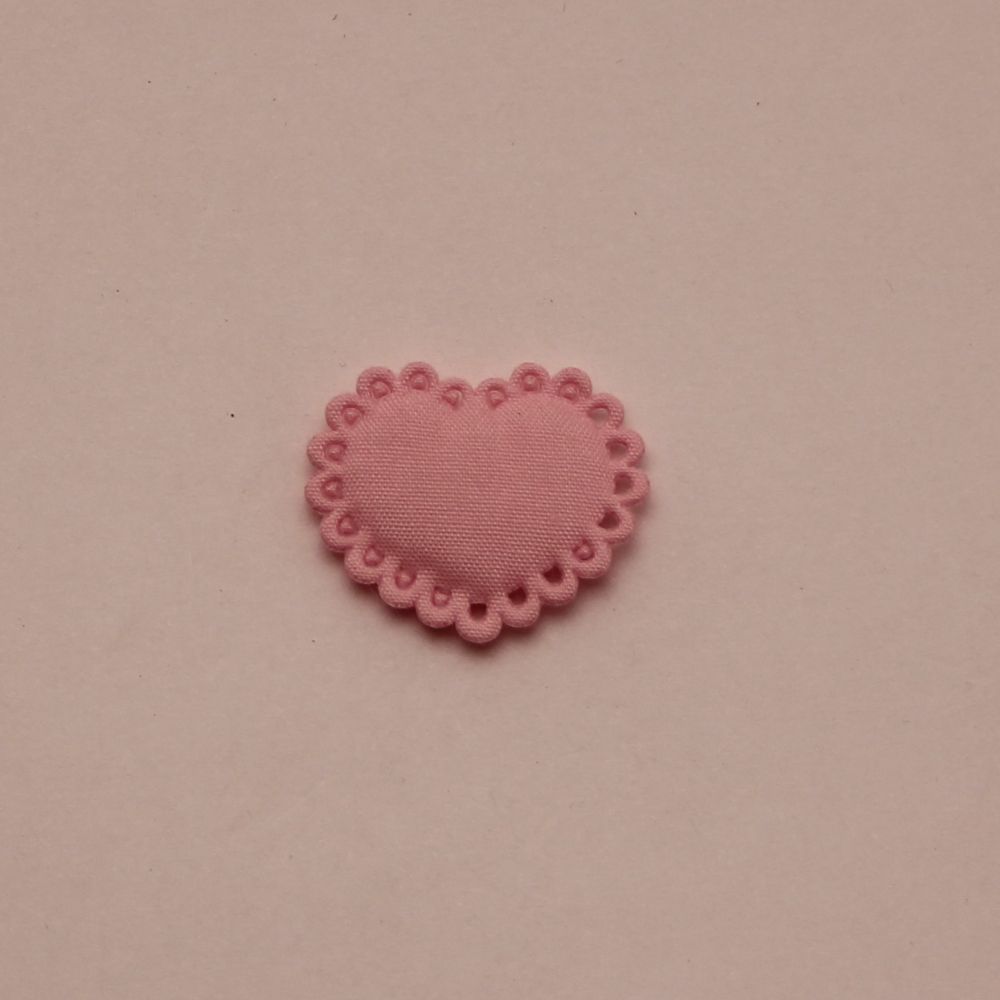 Патч &quot;Сердечко ажурное&quot;, 27*22 мм, цвет светло-розовый (1уп = 25шт)